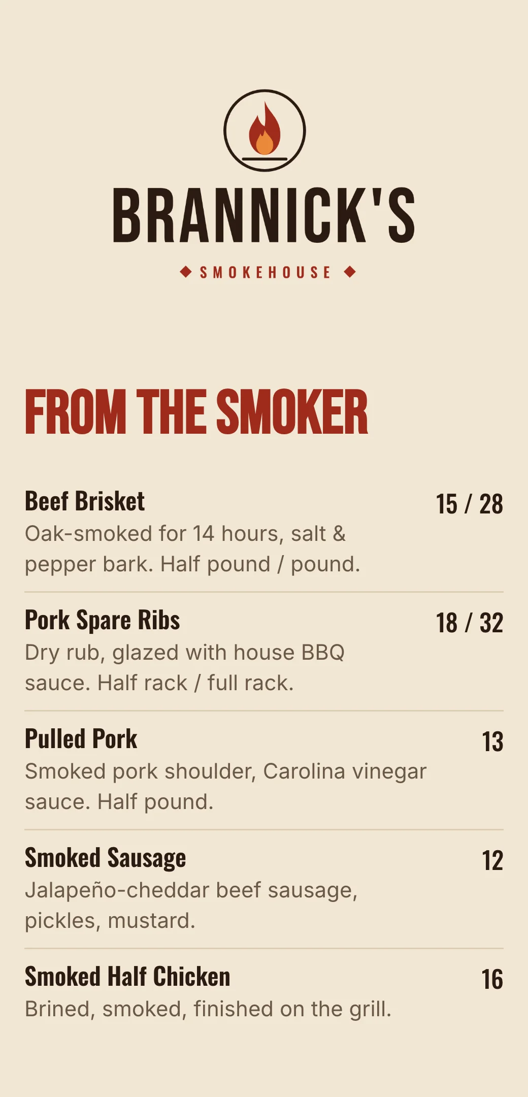 Barbecue QR menu template