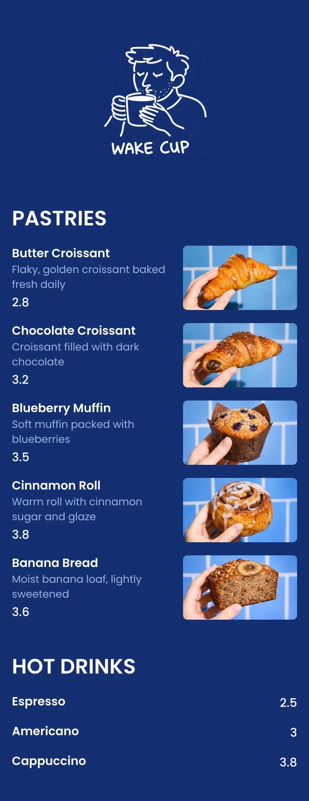 Cafe menu template made with mmmmenu