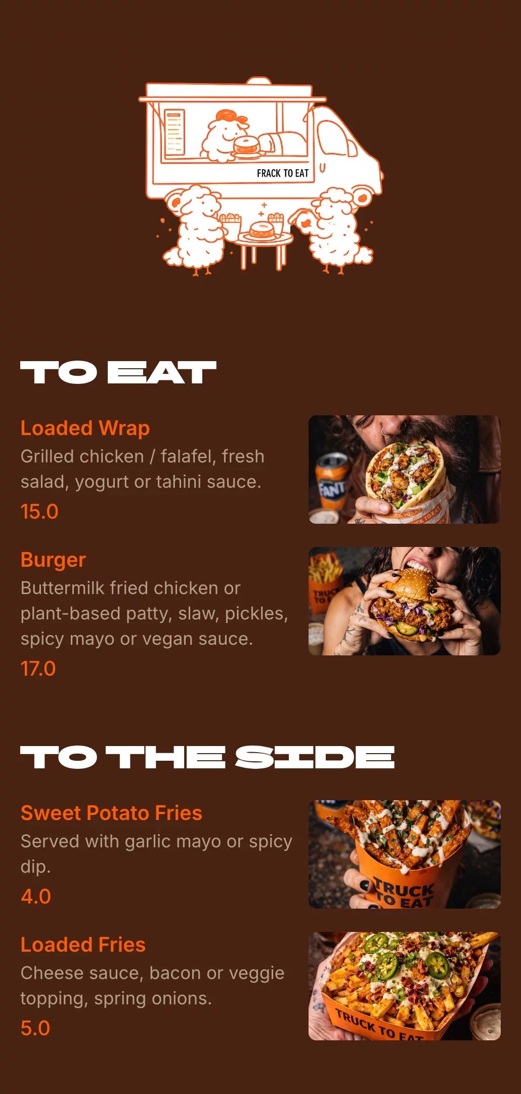 Food truck QR menu template