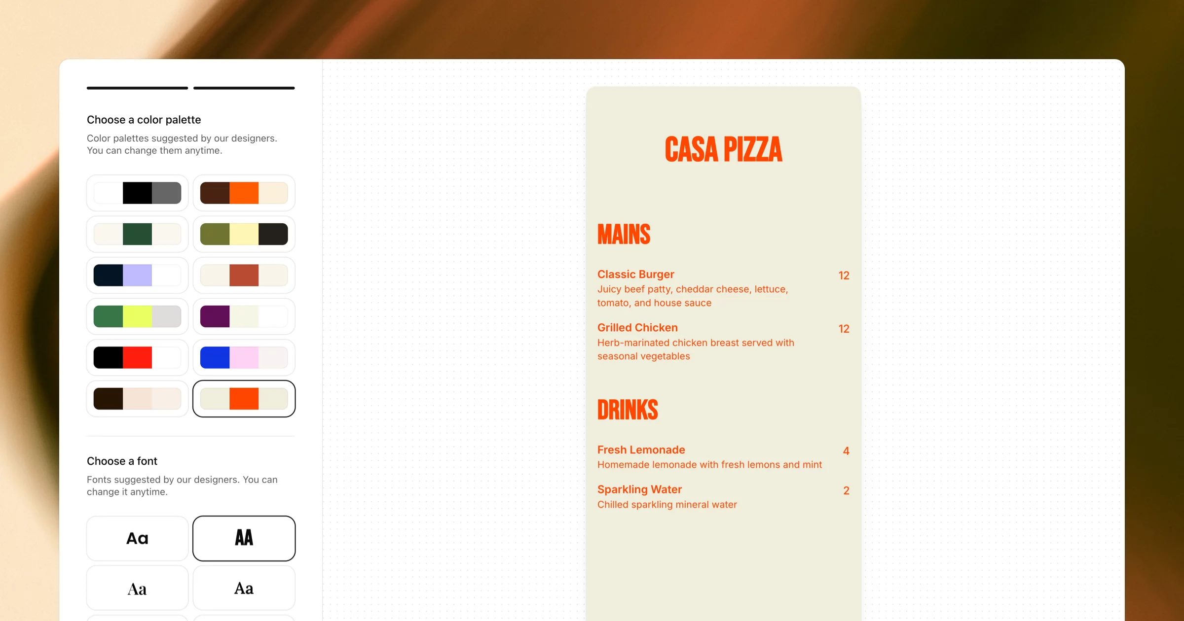 QR code Menu